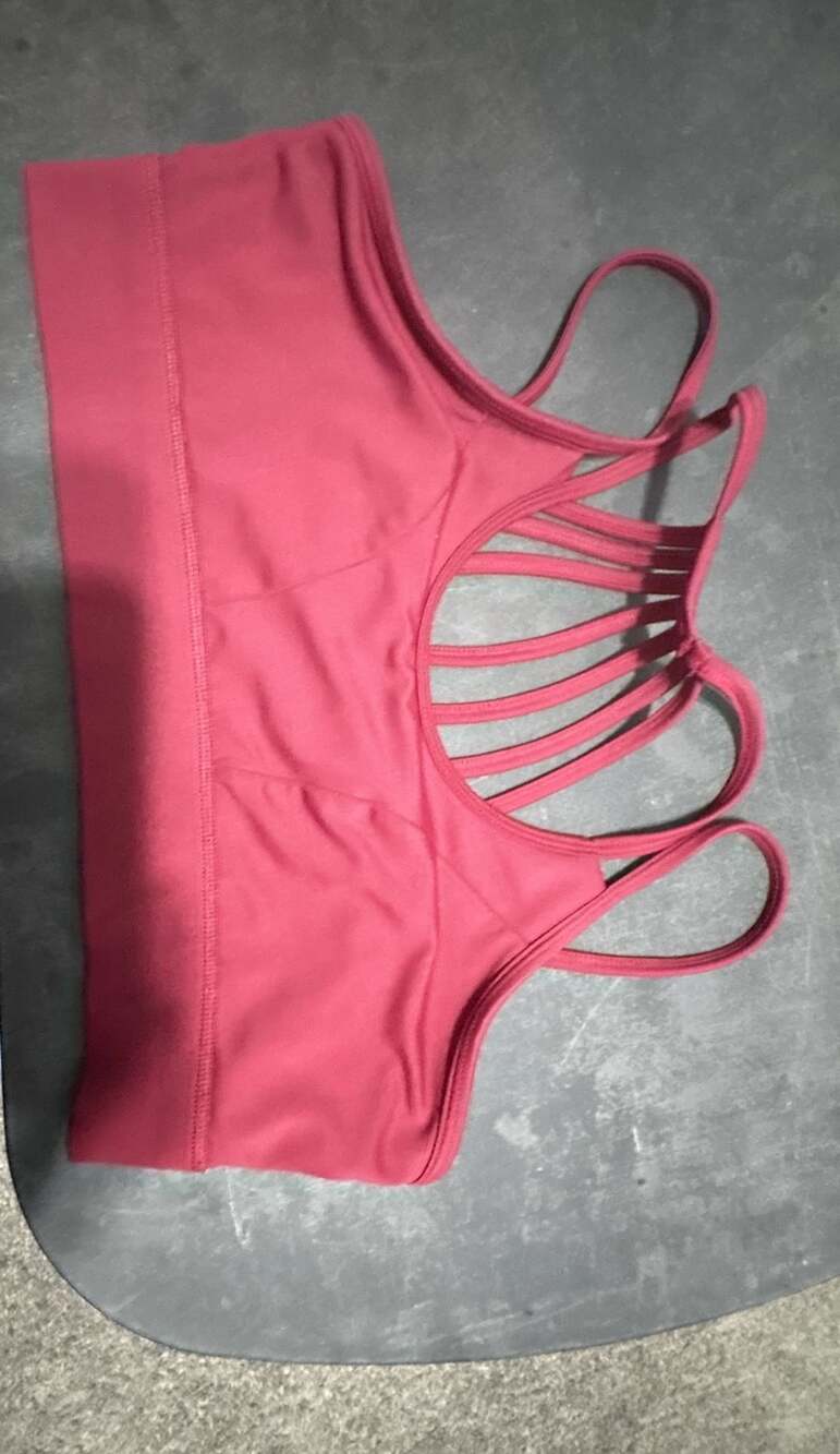 Constantly Varied Gear Sports Bra Pink Strappy Cage Back